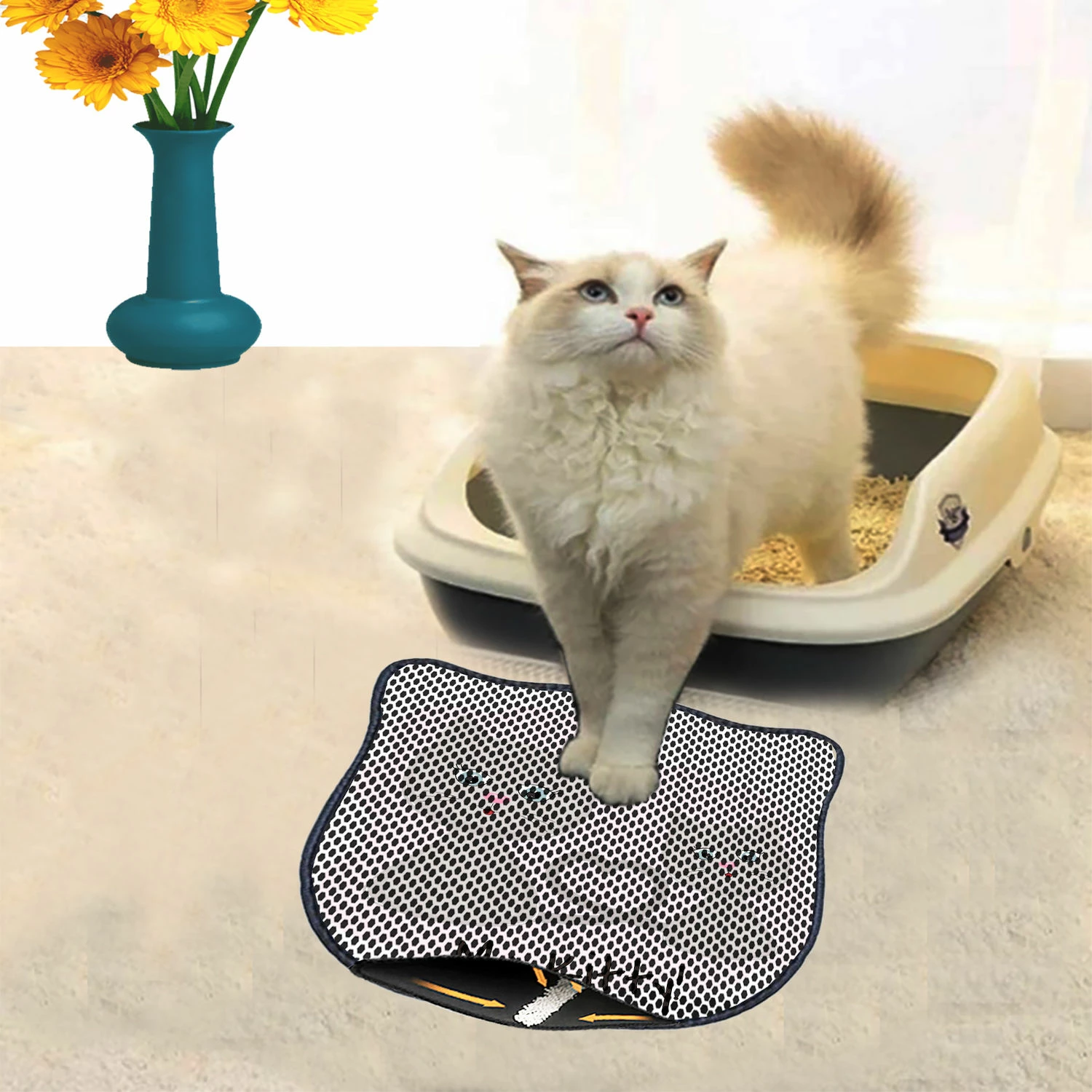 Tapet për rërë mace, shumëngjyrësh, Paws & Whiskers, Kdkafa0213, 40x50cm