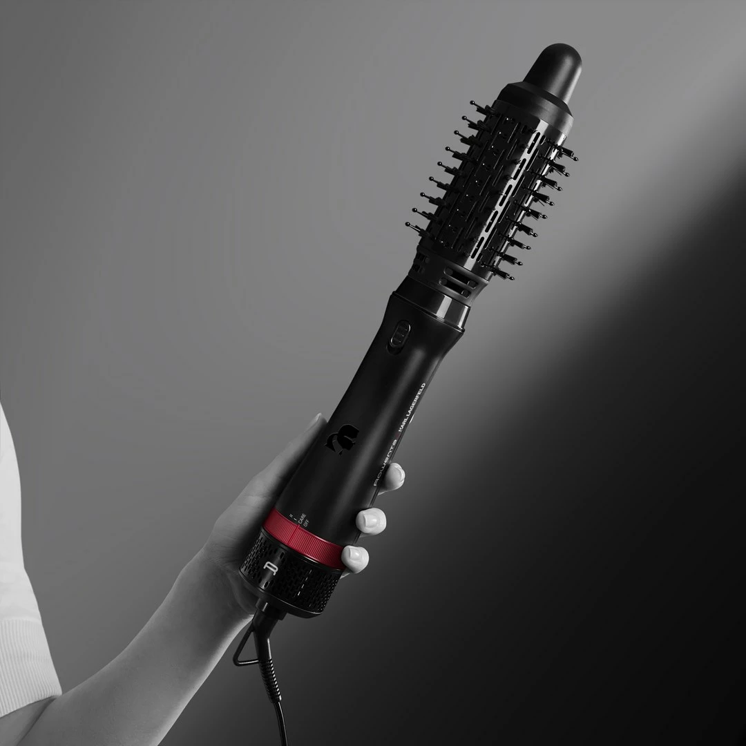 Furçë me ajër të nxehtë Rowenta CF634L, 800 W, 5 aksesorë, e zezë/kuqe