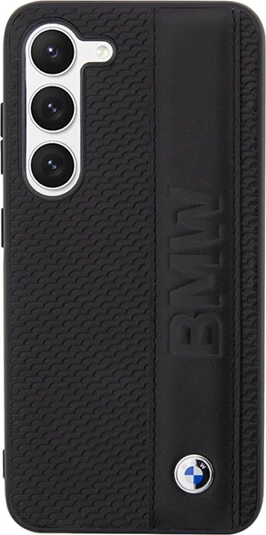 Mbështjellës BMW Leather Textured & Stripe për Samsung Galaxy S23+, i zi