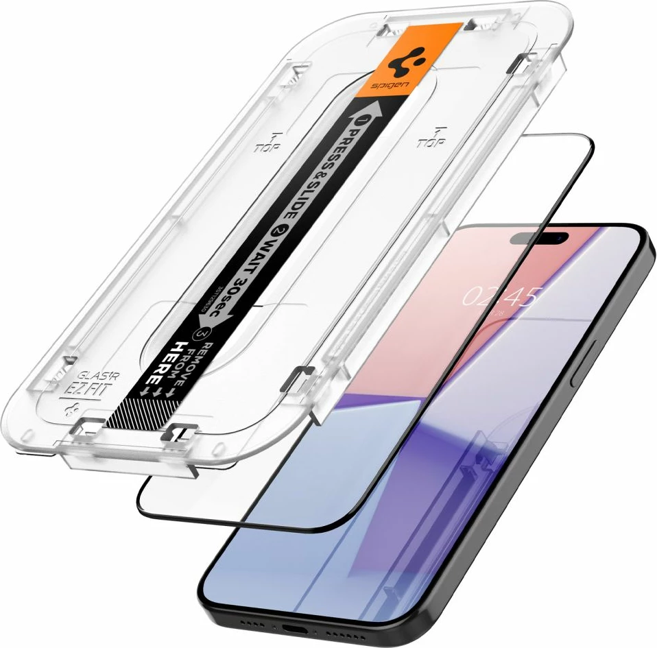 Xham mbrojtës Spigen Glas.tR EZ Fit FC për iPhone 15 Pro Max, 2 copë, Zi