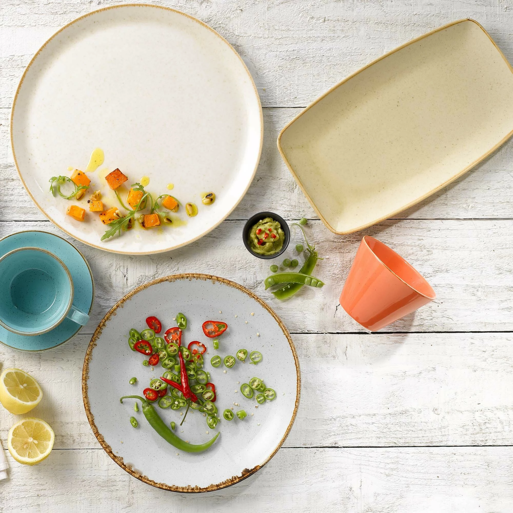 Tas trekëndor Porland Seasons Sand 400 ml 140 mm porcelan, krem, set 6 copë