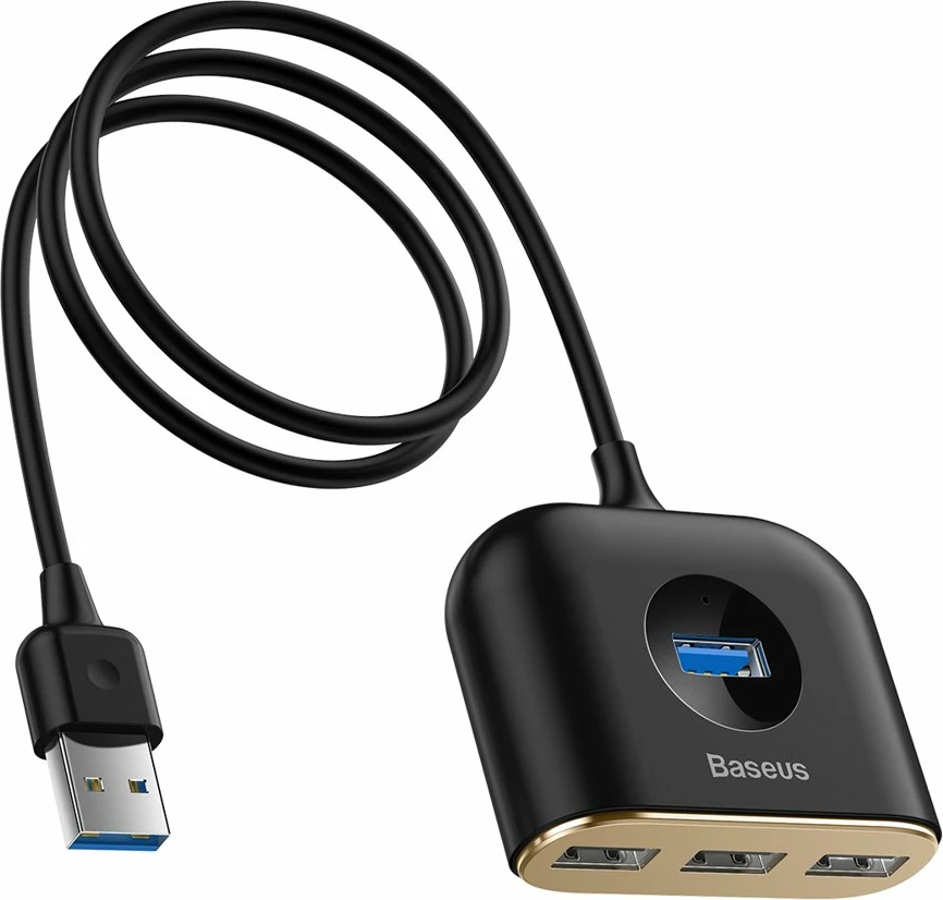 HUB Baseus Square CAHUB-AY01, 4 porte USB-A, 1m, e zezë