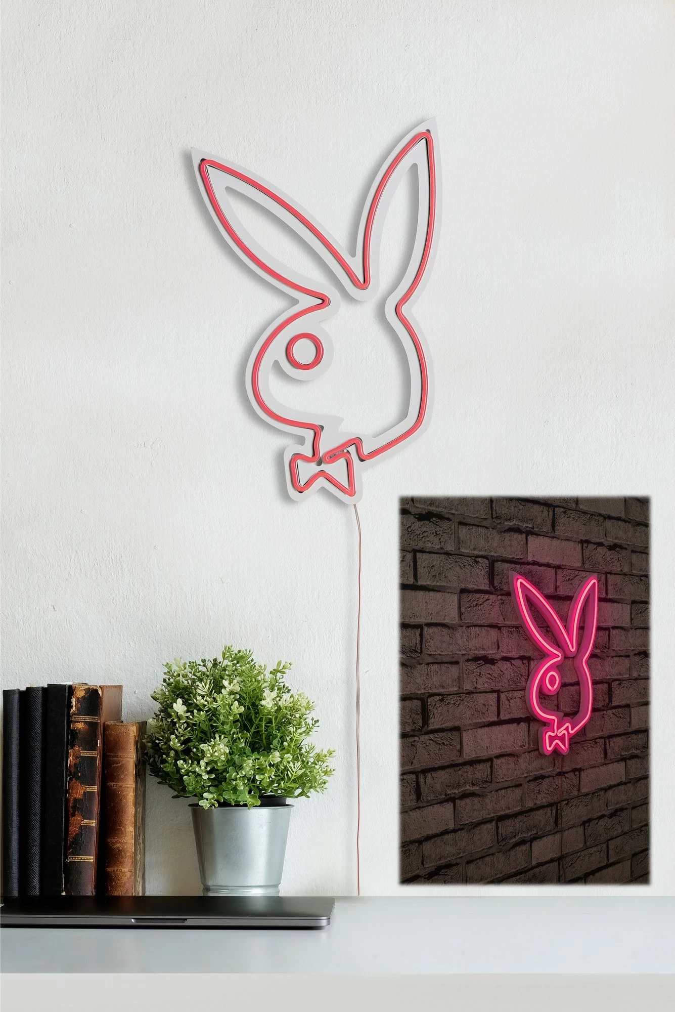 Dritë dekorative plastike LED, Playboy, ngjyrë rozë
