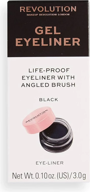 Revolution Eyeliner Gel Pot with Brush - Black