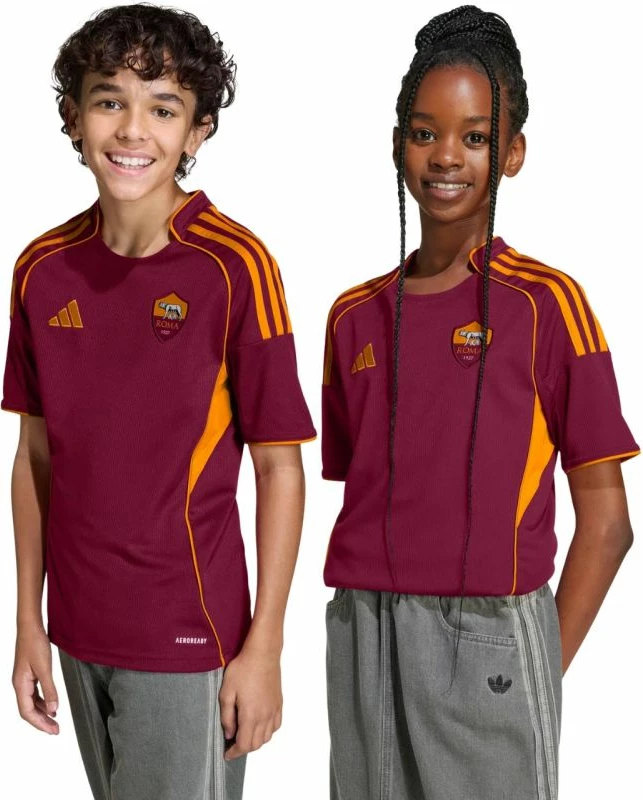 Fanellë futbolli për fëmijë adidas AS Roma, e kuqe