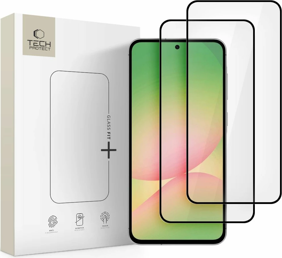 Xham mbrojtës Tech-Protect Glass Fit+ për Samsung Galaxy A36/A56 5G, 2 copë, Zi