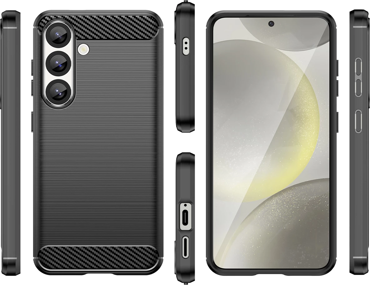 Mbështjellës Hurtel Carbon Case për Xiaomi Redmi Note 14S, TPU, i zi