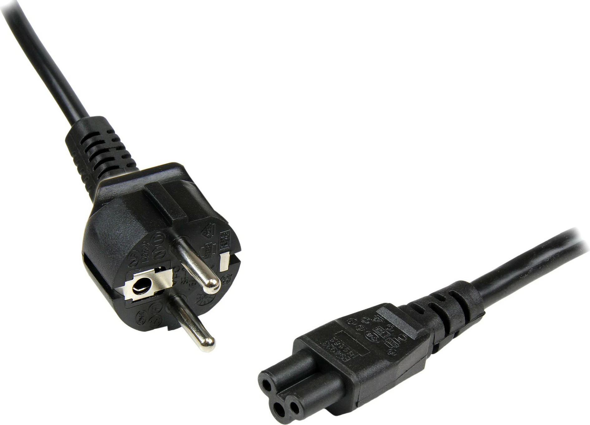 Kabllo rryme për laptop StarTech PXTNB3SEU2M, Schuko EU në C5 (Cloverleaf), 2m, 2.5A 250V, e zezë