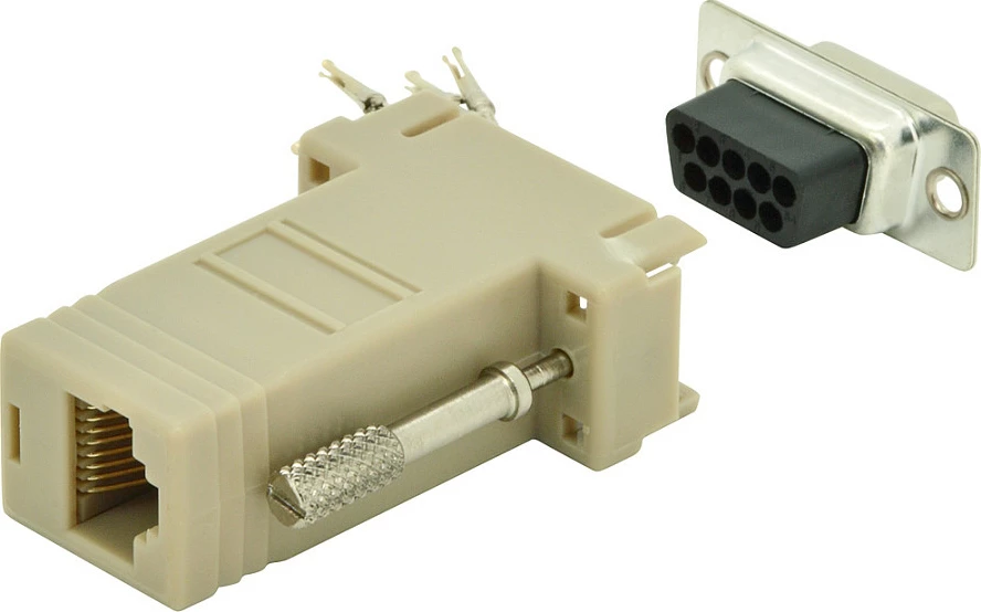 Adapter serial Digitus RS-232 DB9 në RJ45, bezhë