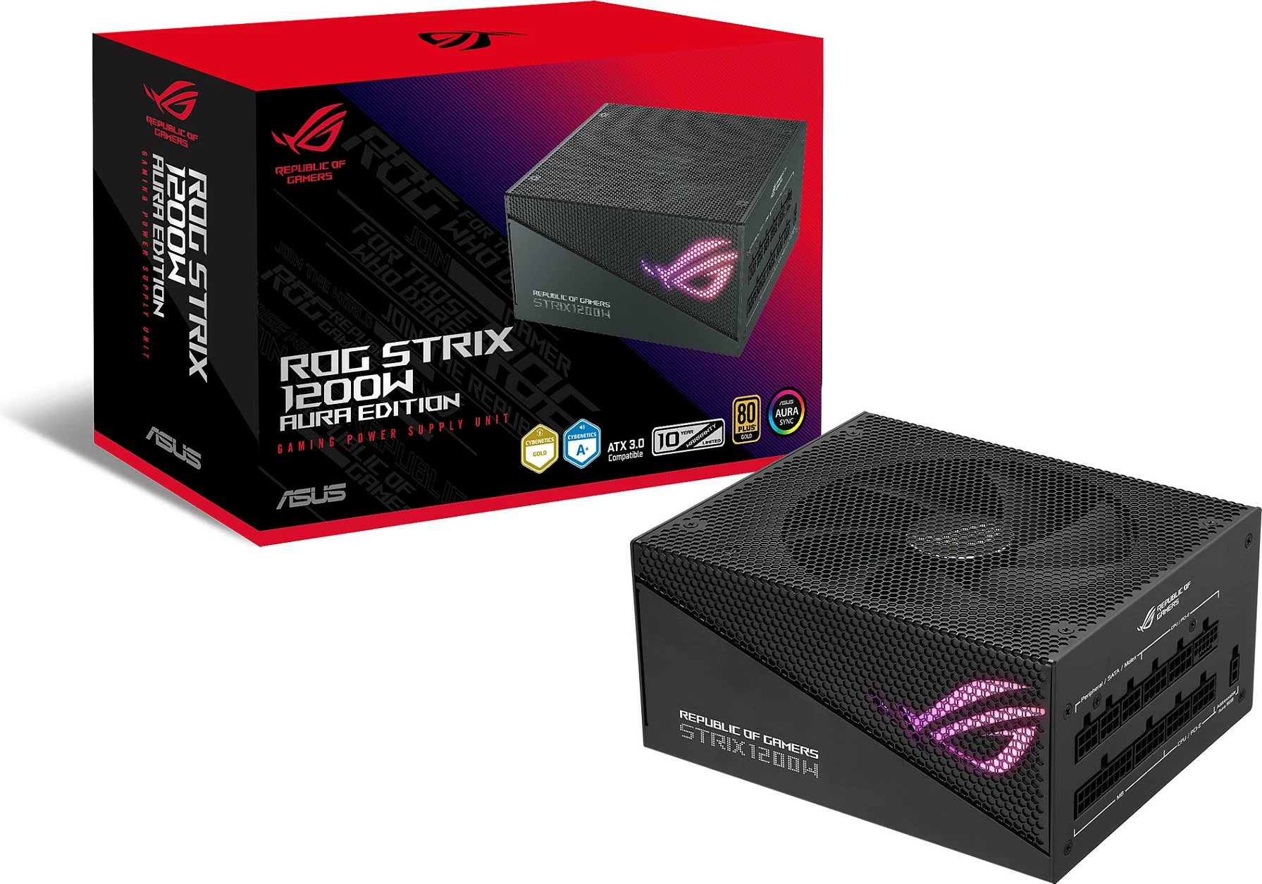 Furnizues rryme ASUS ROG STRIX Aura Edition 1200W, ATX 3.0, 80+ Gold, Full Modular, RGB, i zi