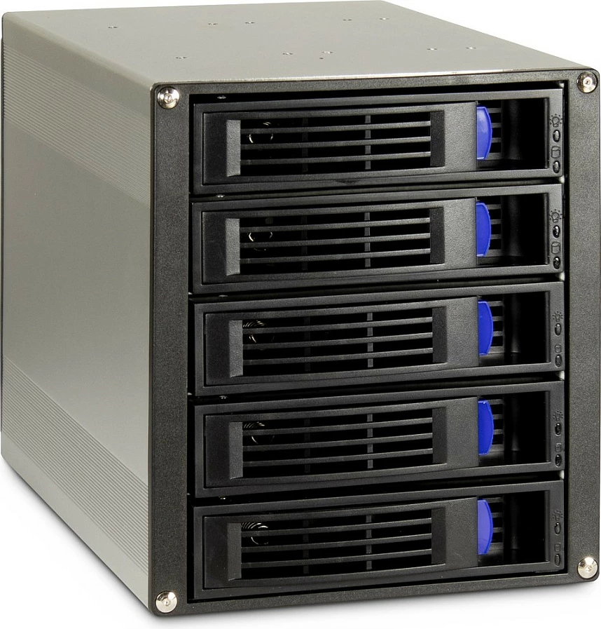 Rack ndërrues për hard disk Inter-Tech ST-5255, 5-bay, për 3x 5.25" bay, e zezë