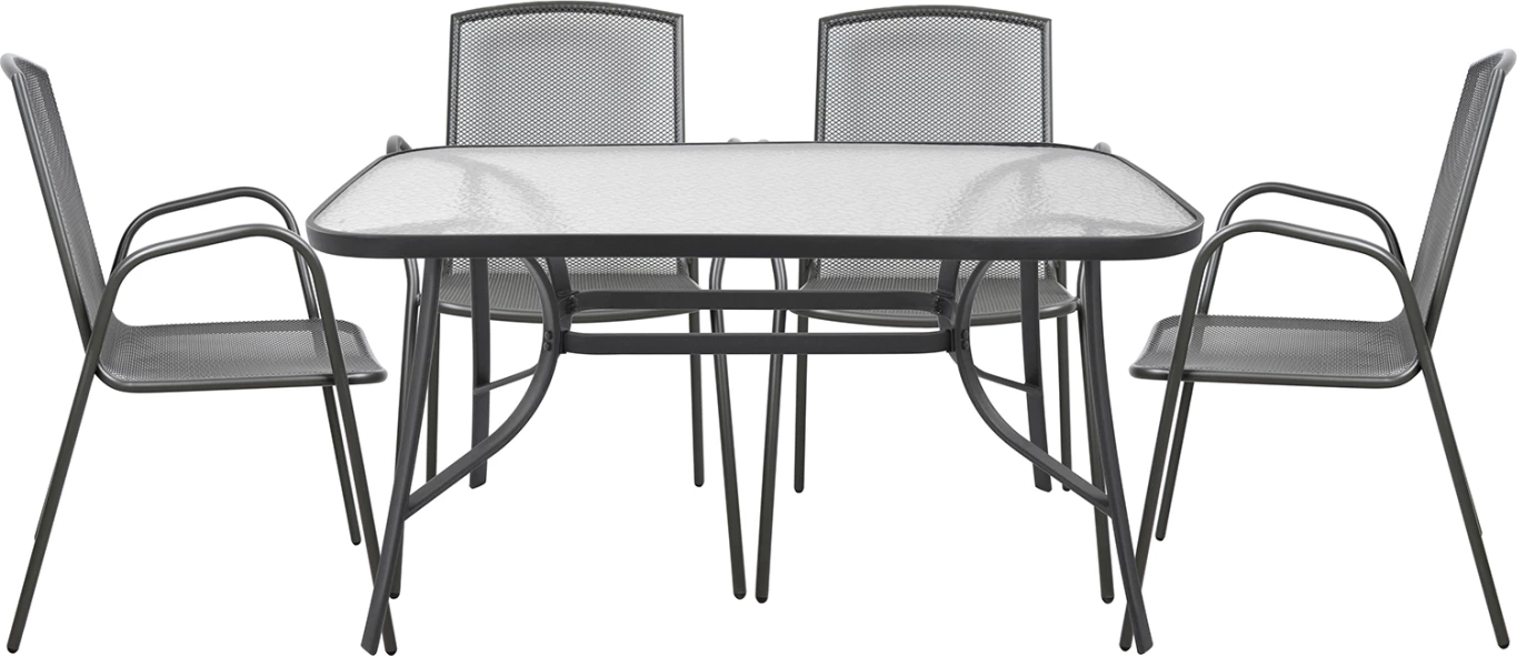 Set kopshti tavolinë & karrige FH5106.01, 5 pjesë, hiri