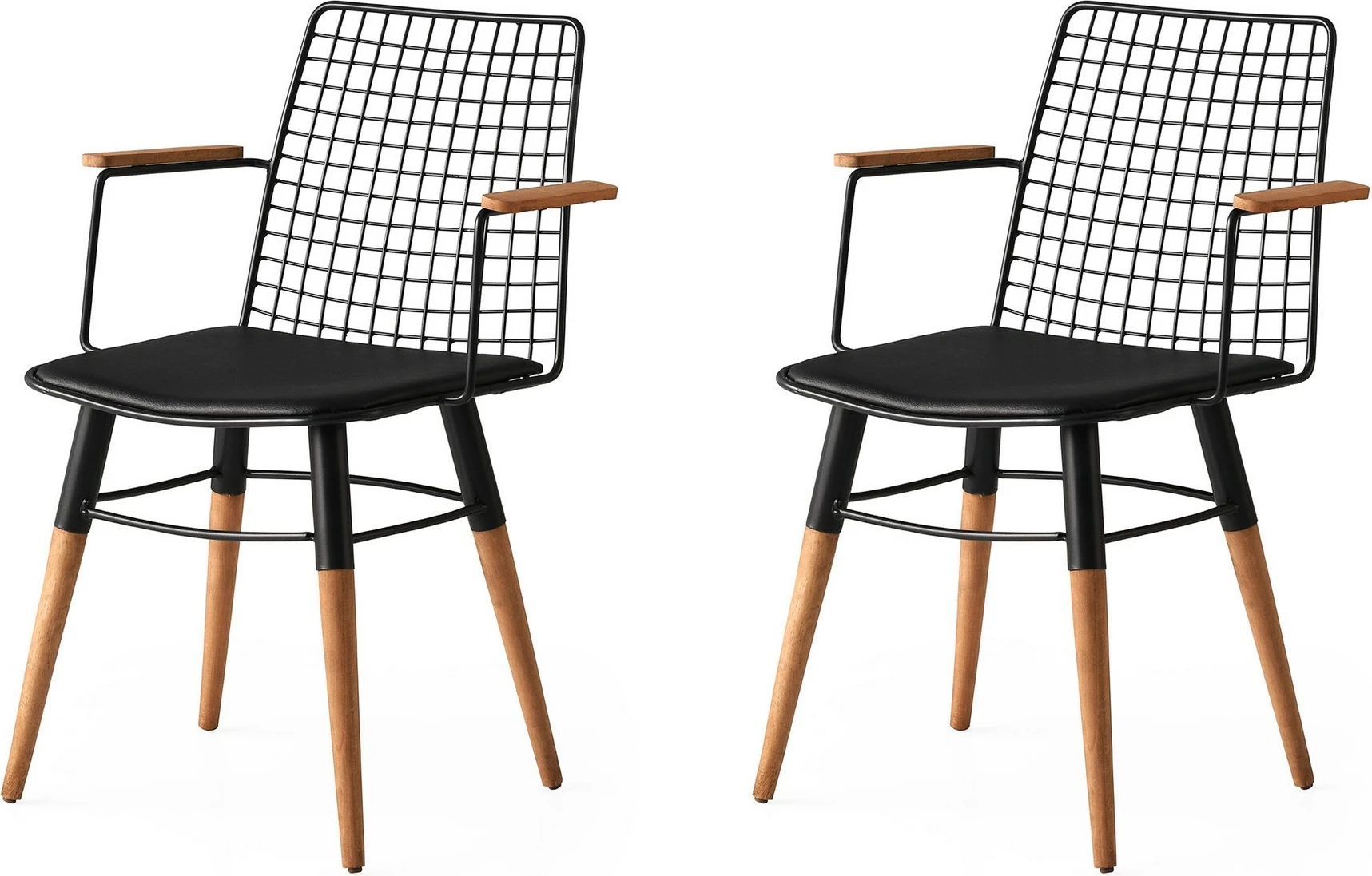Set karrigash (2 copë), Skye Decor, Trend 270 V2, ngjyrë e zezë dhe arre
