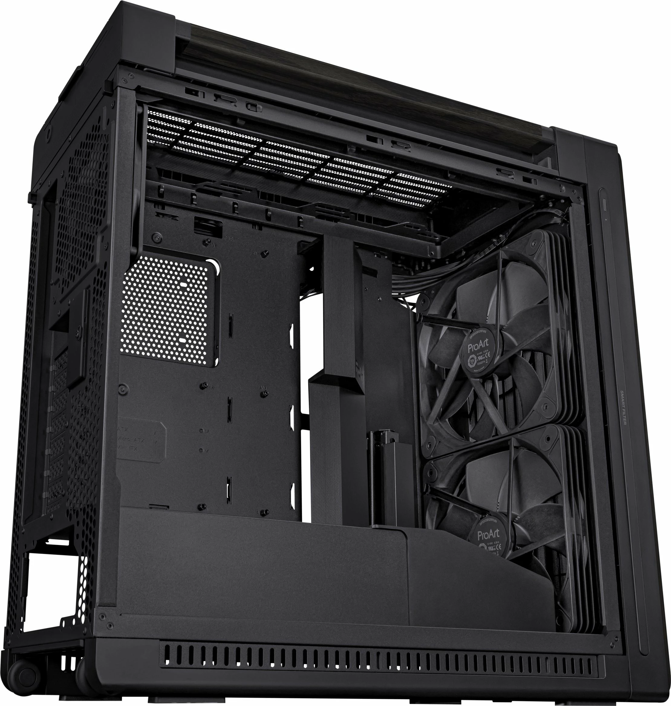 Kasë Asus ProArt PA602 Wooden (90DC00J0-B09020) Midi Tower, e-ATX/ATX, pa dritare, e zezë