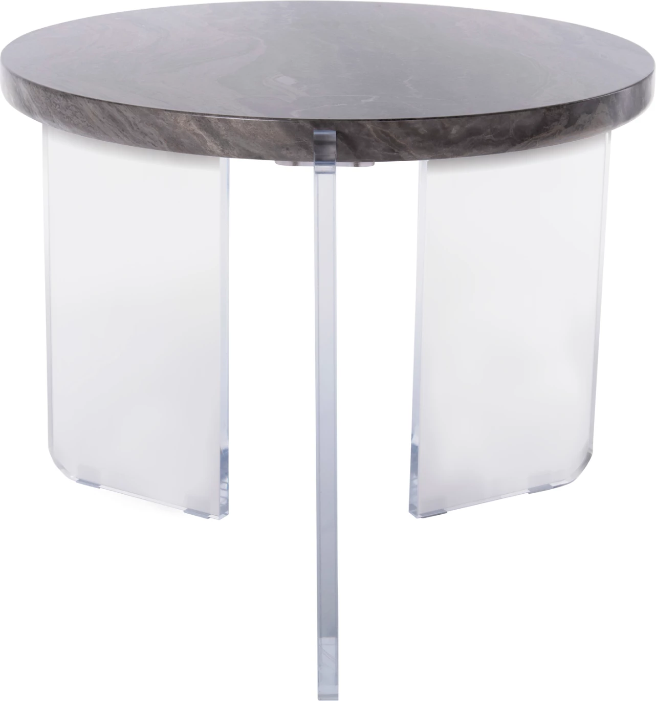 Tavolinë kafeje ACRYCON FH9780.01 MDF me sipërfaqe që nuk përthith ujë, këmbë akrilike Φ64x51H cm