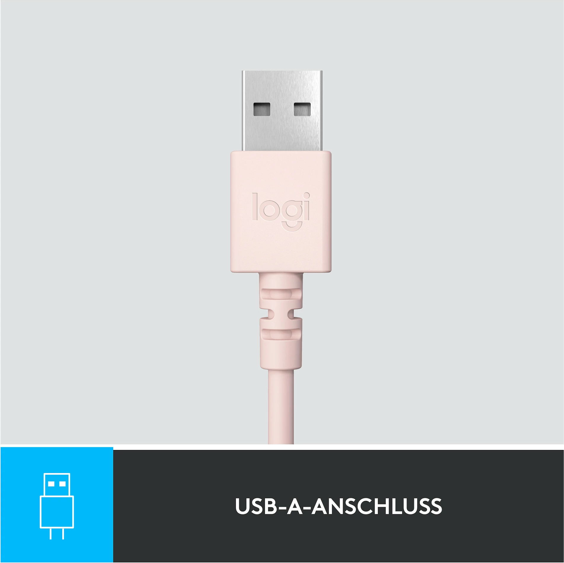 Kufje Logitech H390, USB-A, rozë