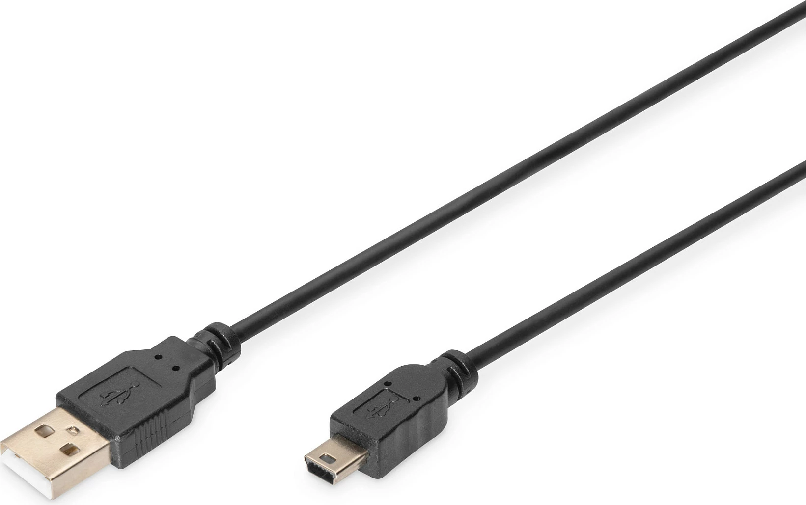 Kabëll USB 2.0 Digitus, 1.8m, USB A në Mini-USB B, i zi