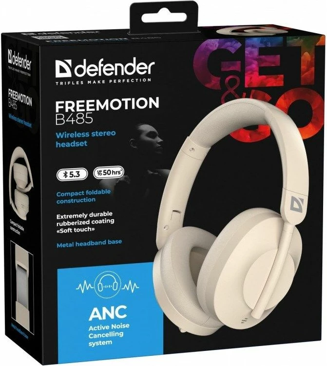 Kufje pa tela DEFENDER Freemotion B485 ANC, bezhë