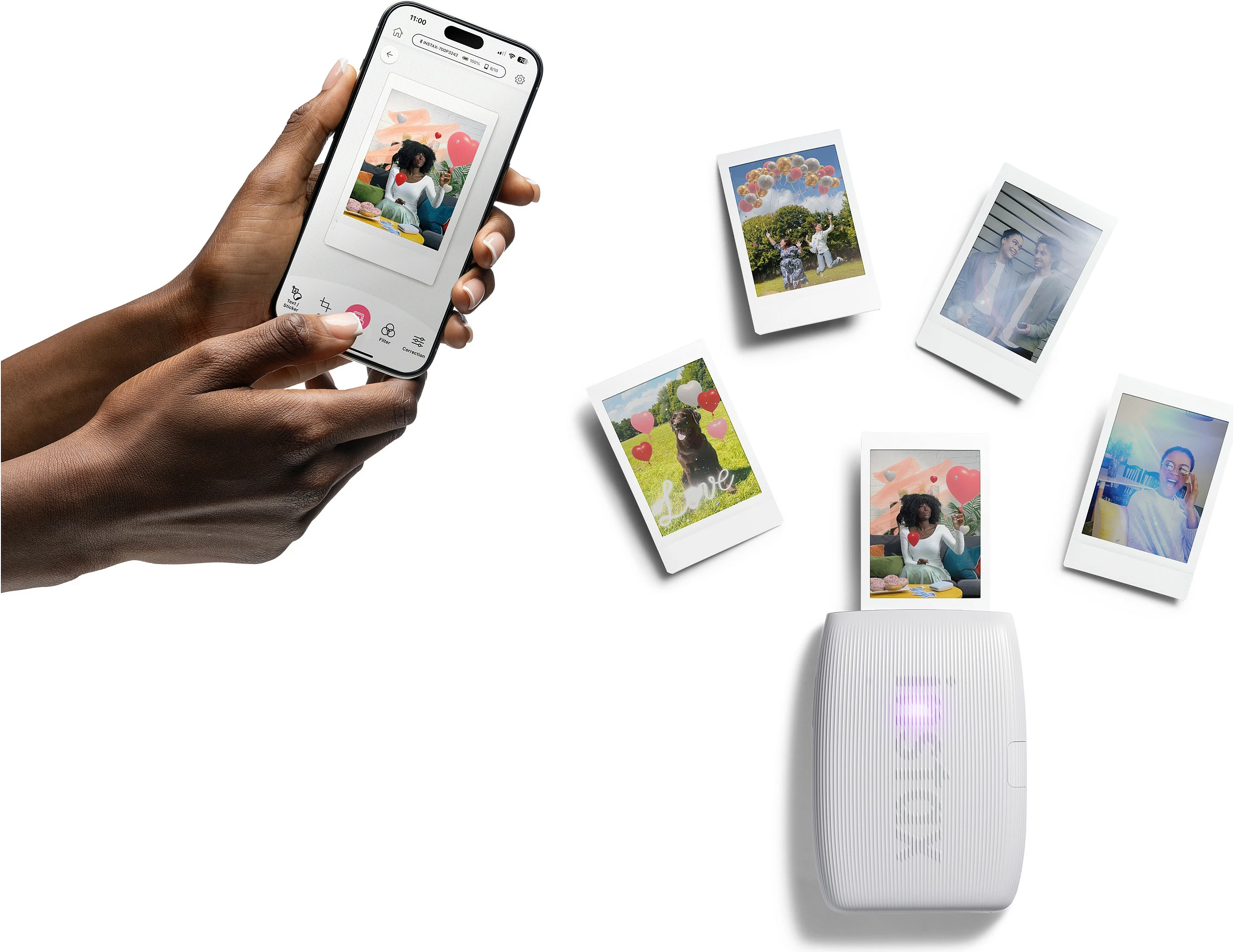 Printer foto instant Fujifilm Instax Mini Link 3, Bluetooth, 800 x 600 DPI, Clay White