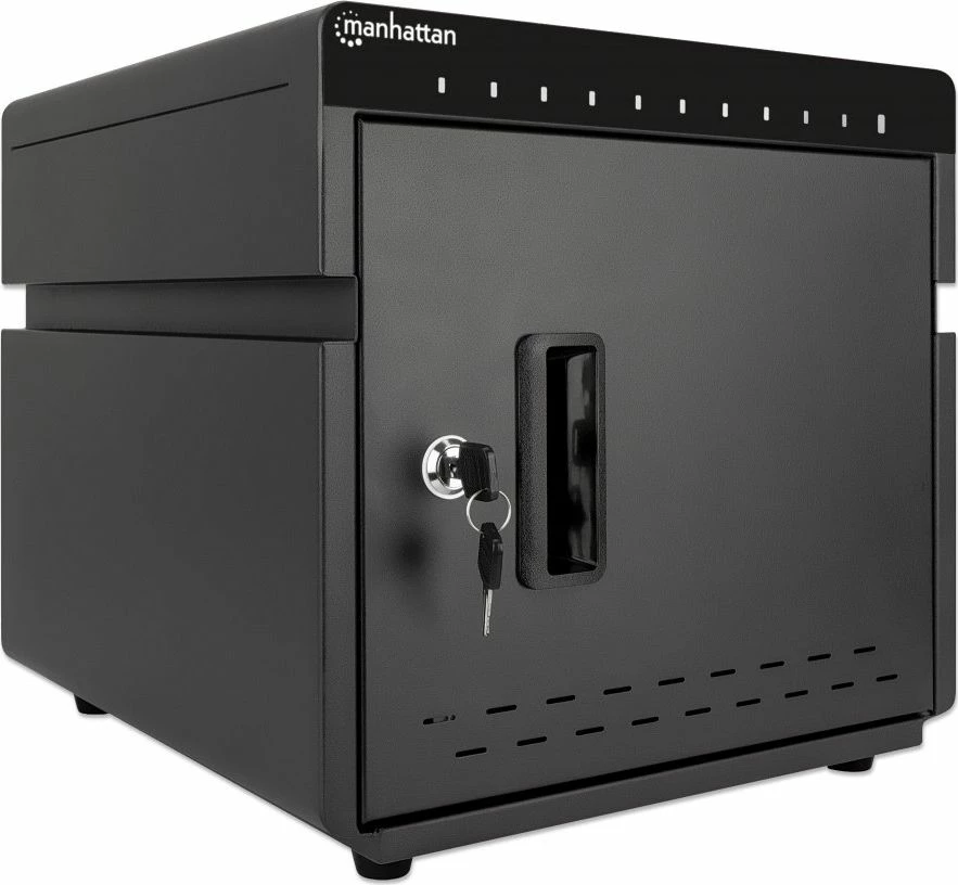 Stacion karikimi USB-C PD Manhattan 715942, 10 porta, 180W (3A/18W për port), kabllo rryme 2 m, i zi