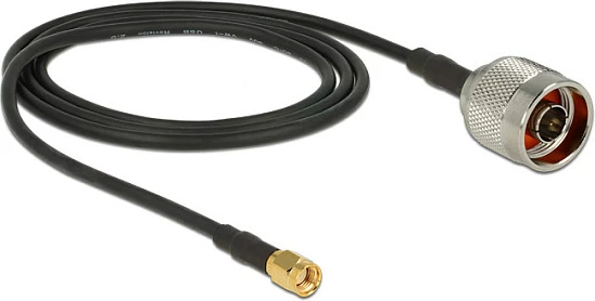 Kabllo antene RF DeLOCK 88940, CFD200, 2 m, 50Ω, RP-SMA, e zezë