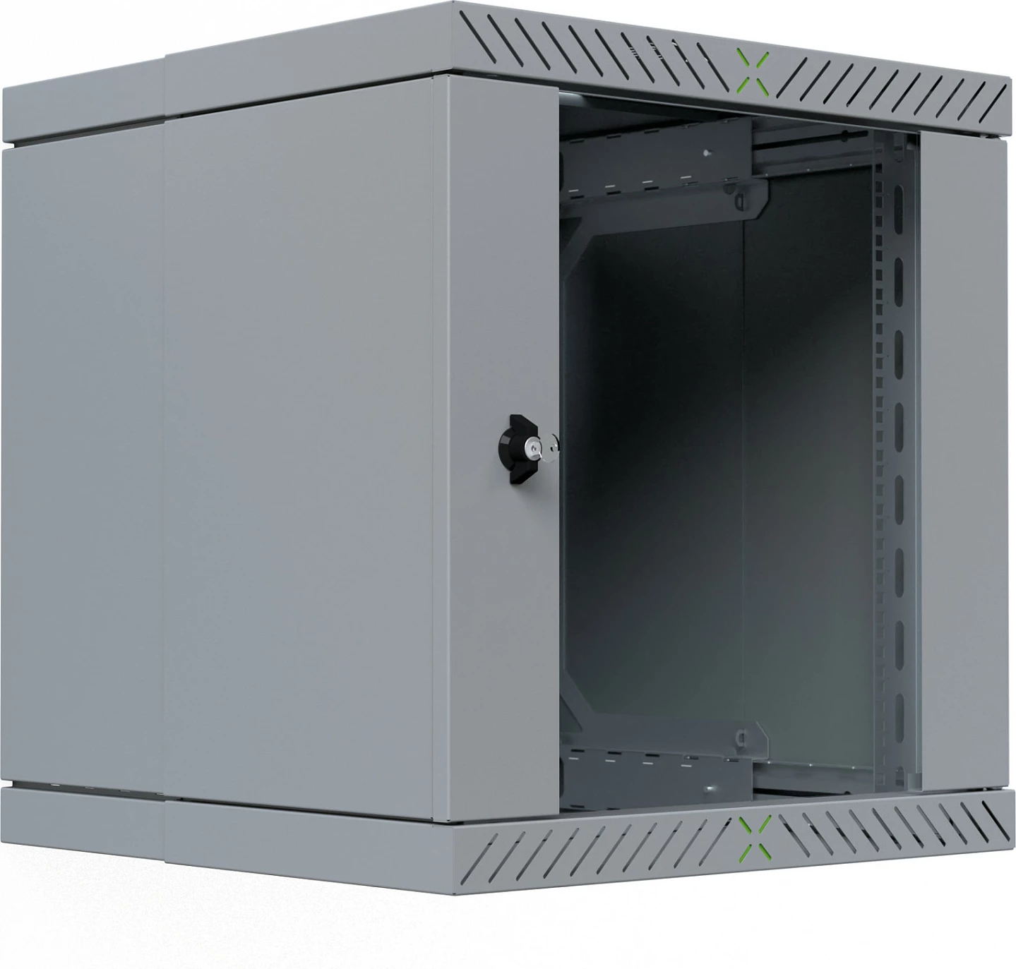 Rack muri EFB Elektronik WGX-1206GR.G1, 12U 19", 60 kg, derë xhami me çelës, gri