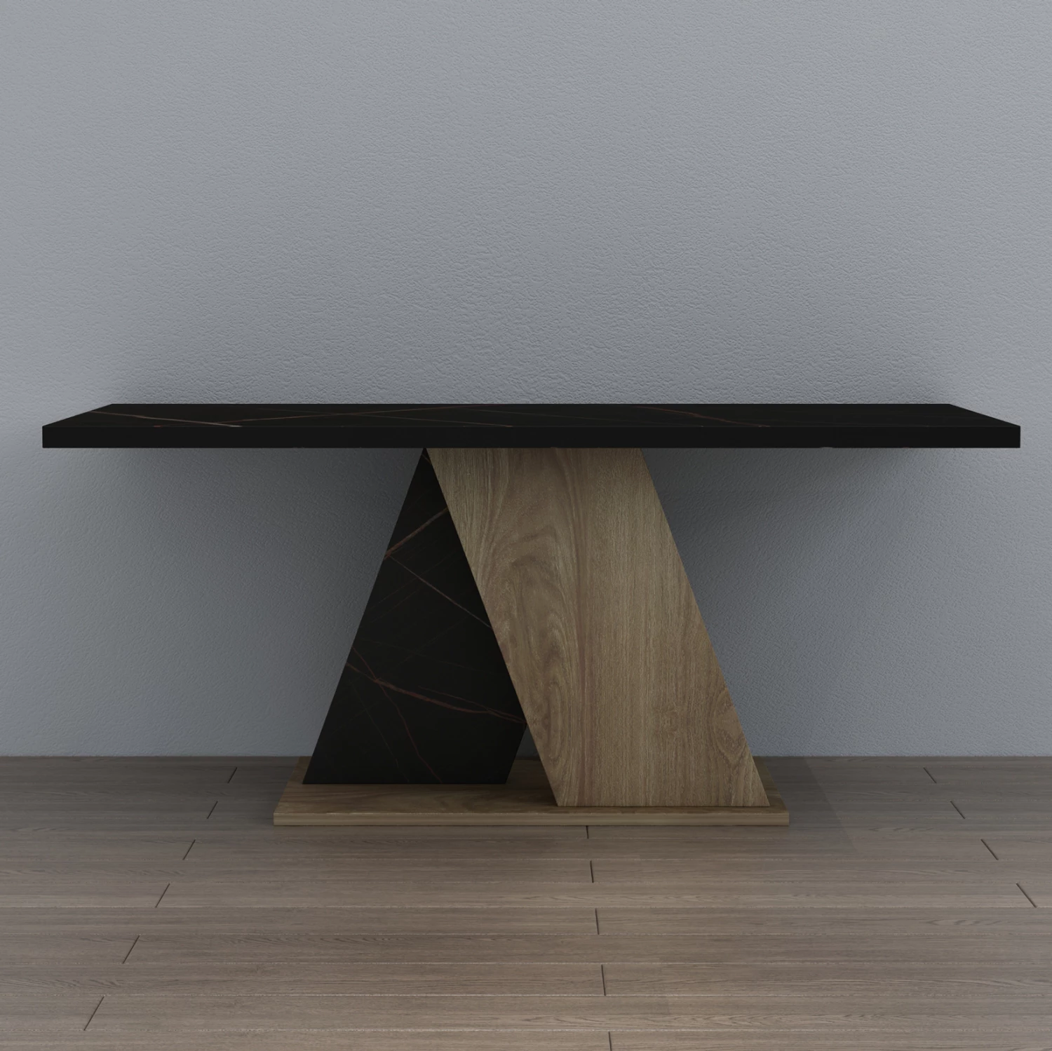 Tavolinë kafeje DILE, FH9528.03, melaminë, ngjyrë mermeri të zi-natyral, 110x55x47H cm