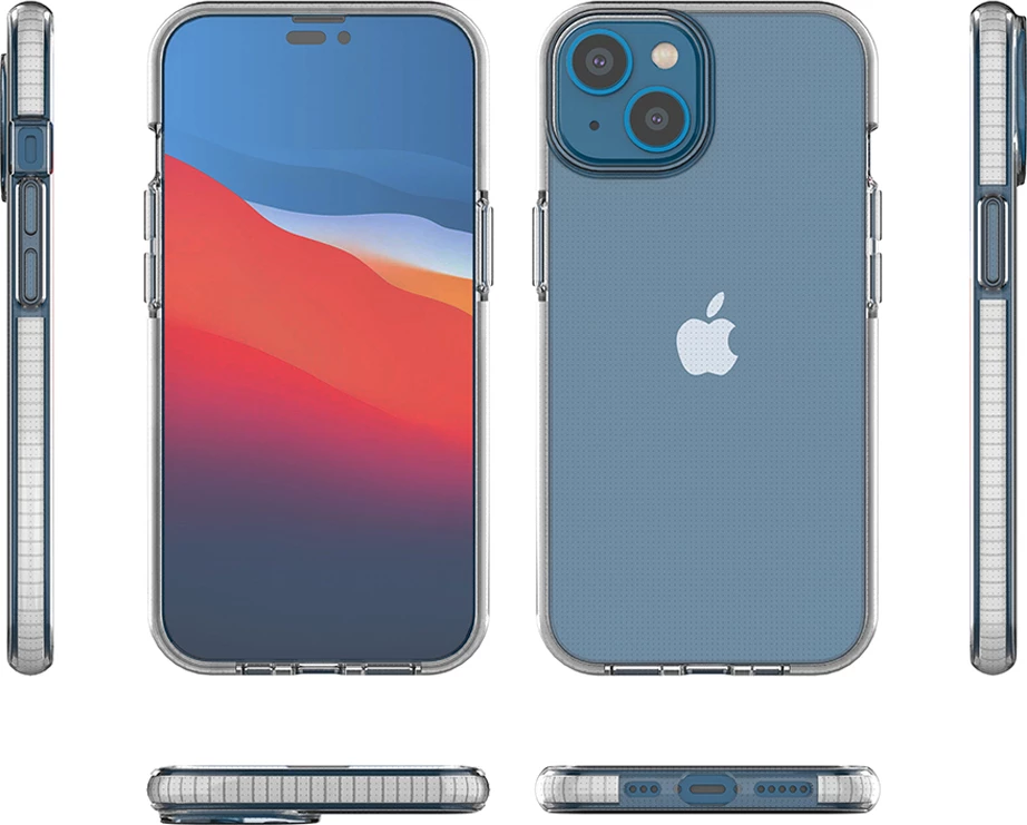 Mbështjellës Hurtel Spring Case për iPhone 14, TPU, i hollë, me kornizë të zezë