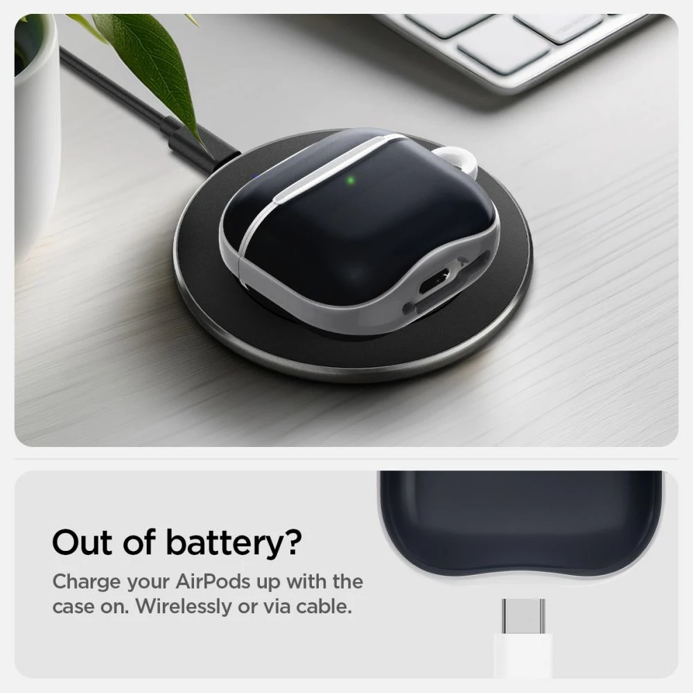 Mbështjellës Tech-Protect Spigen Classic C1 për AirPods 4, Gri