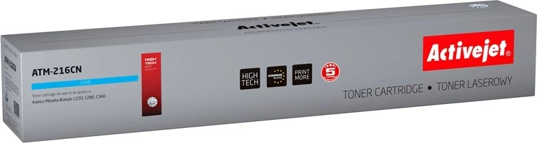 Toner zëvendësues Activejet ATM-216CN për printer Konica Minolta, i kaltër