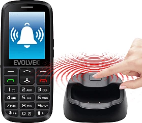 Telefon me butona Evolveo Easyphone EG (EP-550) 2.4\" GPS SOS me stacion karikimi, zi/argjendtë