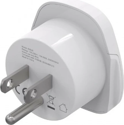 Përshtatës udhëtimi energjie, Gembird, A-AC-USMINTF, World në USA 10A i tokëzuar, i bardhë