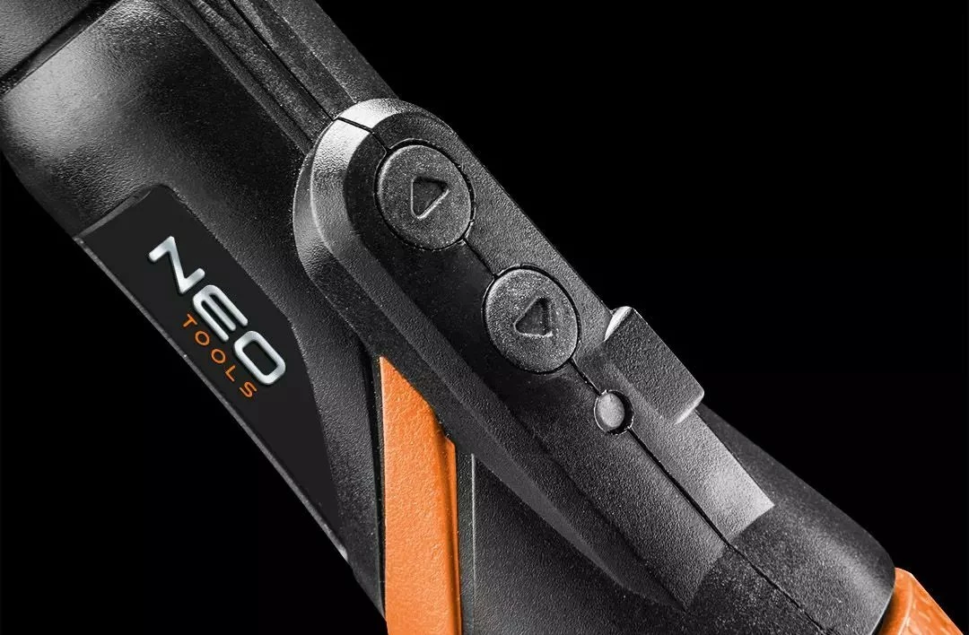 Vidëkthyes me bateri Neo 04-200, 3.6V Li-Ion 800mAh, micro-USB, 42 bita, zi/portokalli, set në kuti