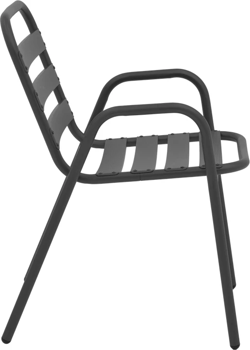 Tavolinë me karrige Watson-Sussie set prej 3 pjesësh metal-xham anthracite Φ60x70cm