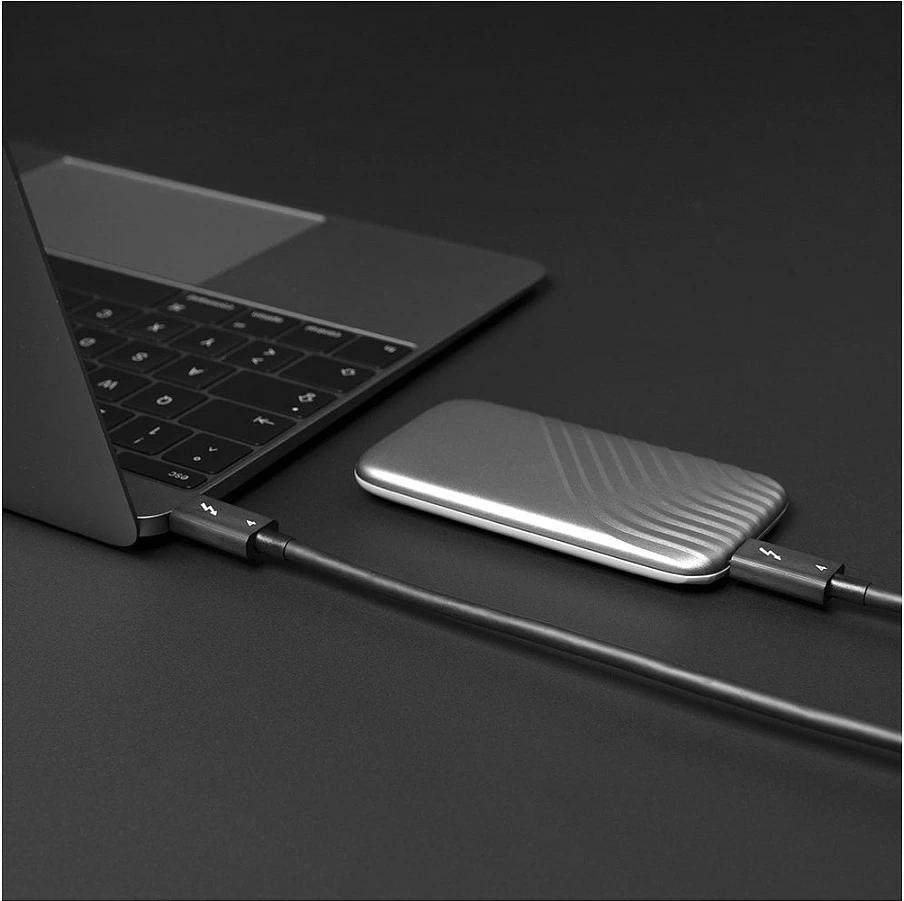 Kabllo Thunderbolt 4 LINDY, 1m, 40Gbps, USB-C në USB-C, 100W PD, e zezë