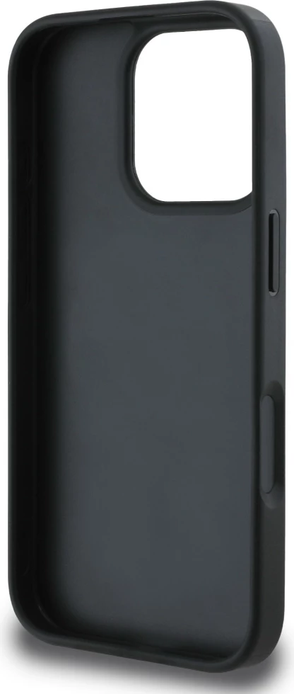 Mbështjellës Guess Grained Roses Big 4G logo për iPhone 16 Pro, i zi