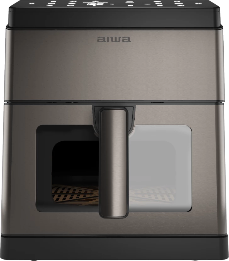 Fritezë me ajër të nxehtë AIWA KUMADAI AFR-8000, 8L, 1800W, 12 programe, inox/zezë