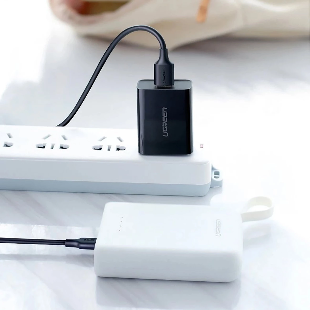 Kabllo Ugreen US289 60135, micro USB / USB-A, 0.5m, e zezë