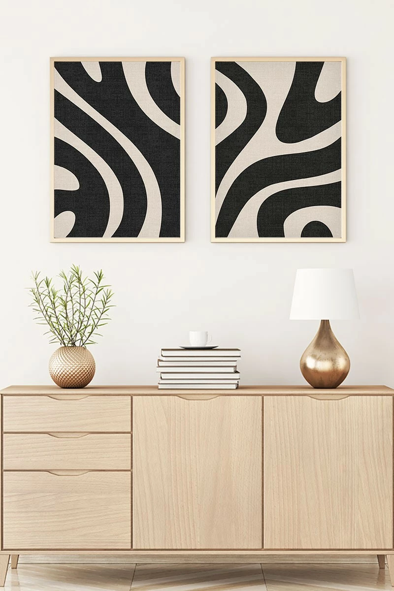Pikturë dekorative me kornizë, MDF, 2 copë, Wallity, Huhu203, 50x70cm