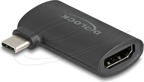 Adapter DeLOCK USB Type-C në HDMI (DP Alt Mode), 4K, i këndshëm, i zi dhe argjendtë