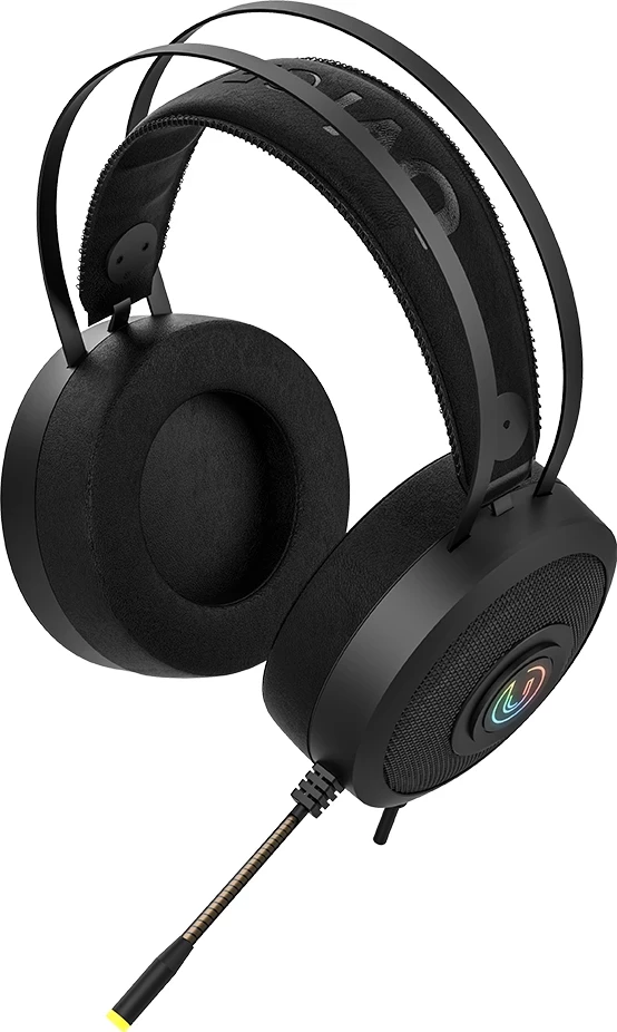 Kufje gaming UVI Wrath 7.1 V2, virtual 7.1, RGB, me mikrofon, zezë