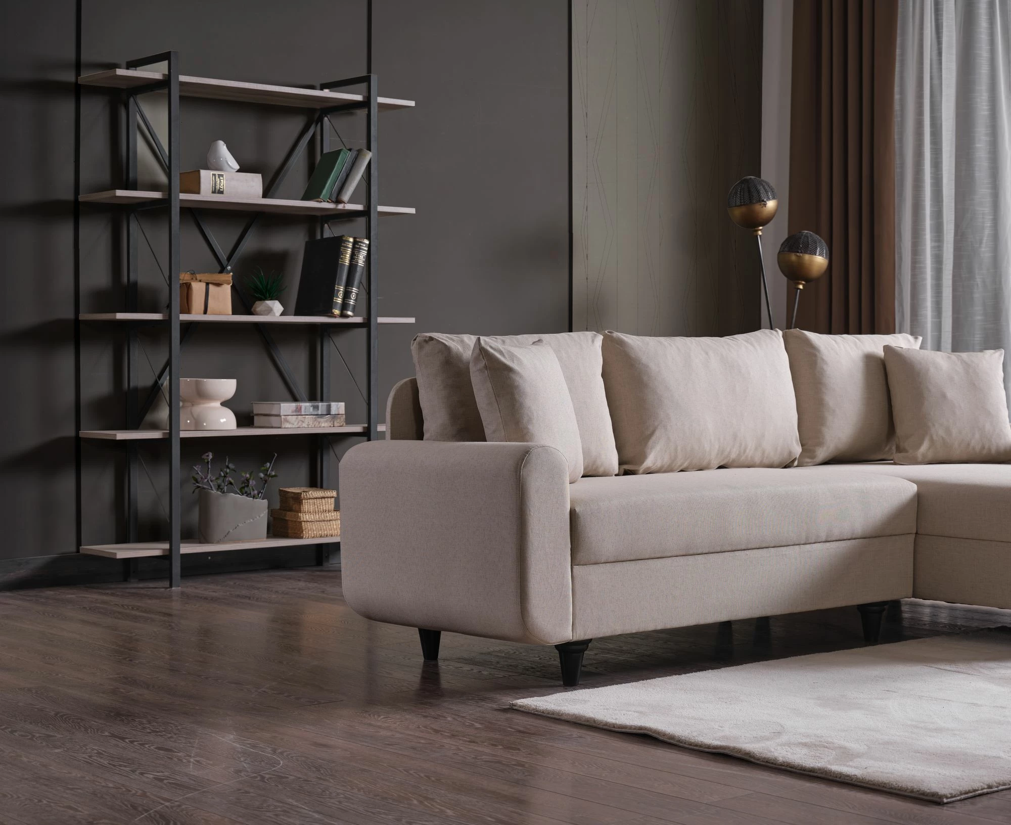 Kënd divan-krevat Flavia, bezhë, Atelier del Sofa
