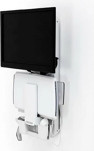 Mbajtëse muri për monitor me tabaka tastiere Ergotron 61-080-062, deri 24", VESA 75x75/100x100, 15 kg, e bardhë