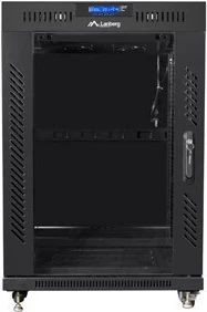 Kasë RACK 19 inç Lanberg FF01-8015-12BL, me derë xhami të fortifikuar