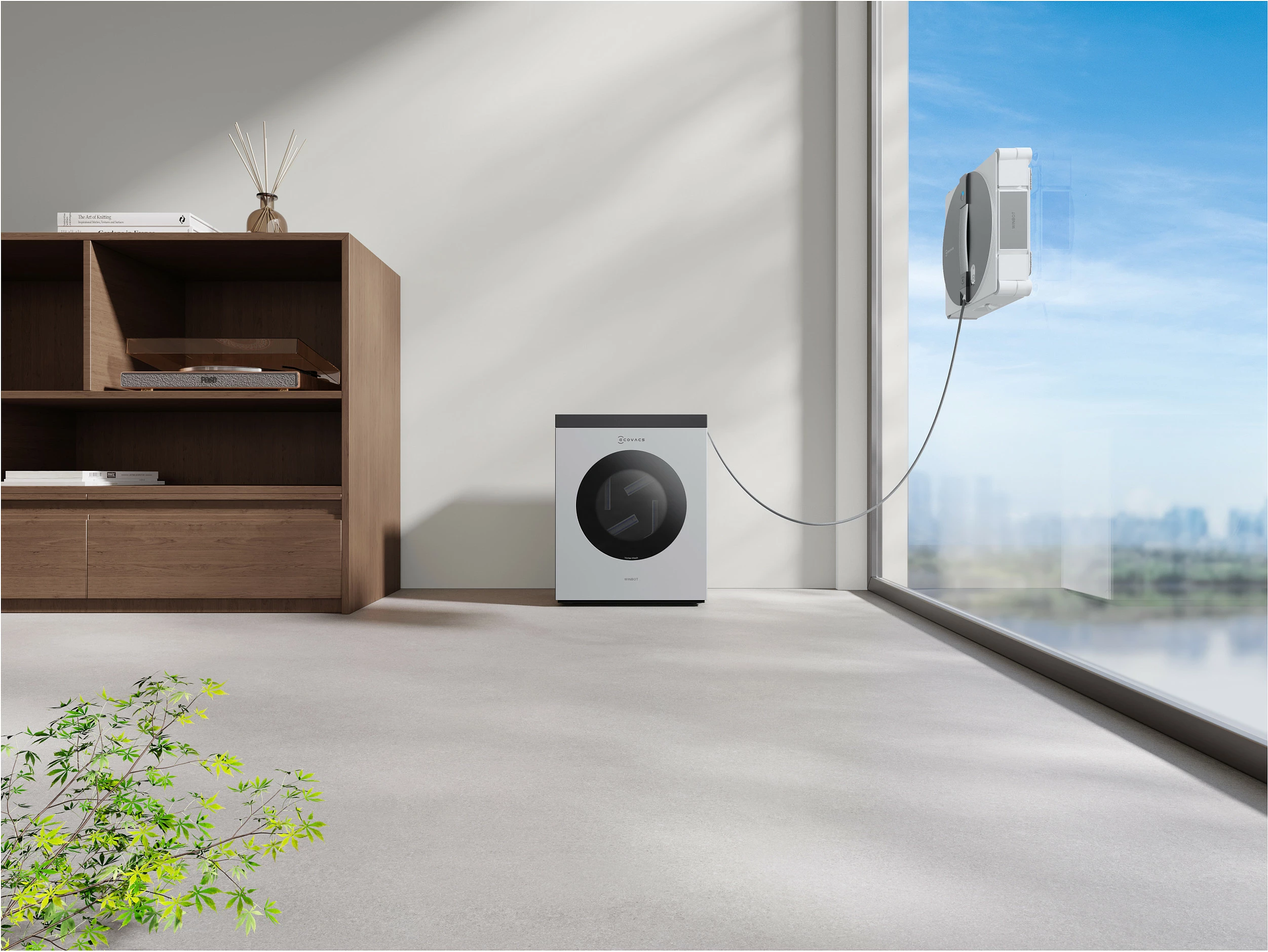 Robot pastrues dritaresh ECOVACS WINBOT W3 OMNI, 8000 Pa, 95 W, argjend/bardhë