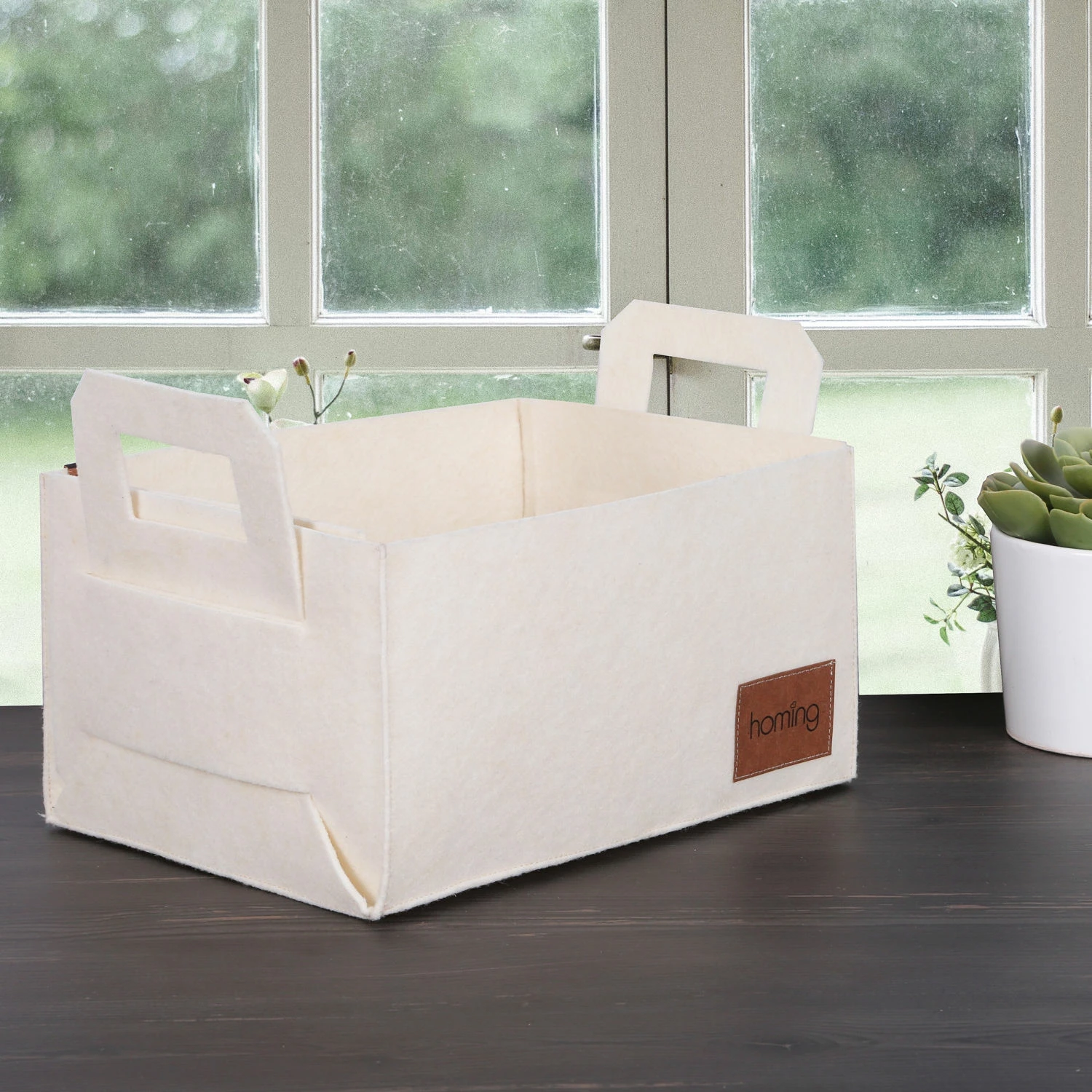 Organizues tavoline prej ndjesi, krem, Aberto Design, HMY-6266, 30x20x15cm