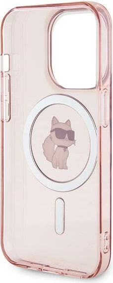 Mbështjellës Karl Lagerfeld IML Choupette MagSafe për iPhone 14 Pro, rozë