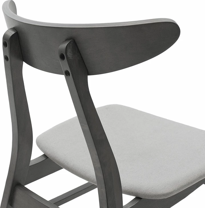 Karrige Orlean, set prej 2 copë, stof gri, këmbë druri gome antracit