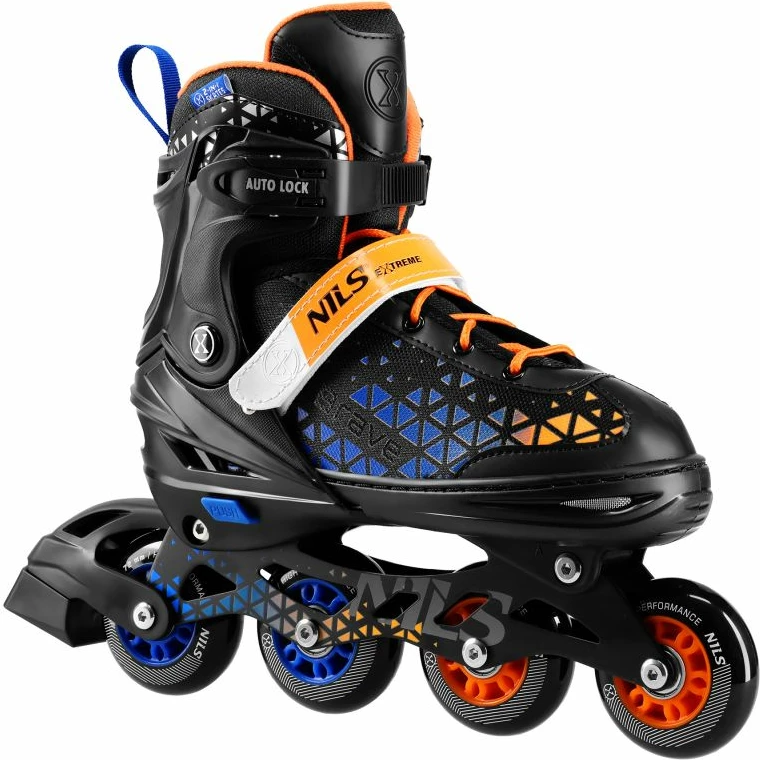 Rollera për fëmijë Nils Extreme NH18190A 4-in-1, kaltër-portokalli, set me board hokeji