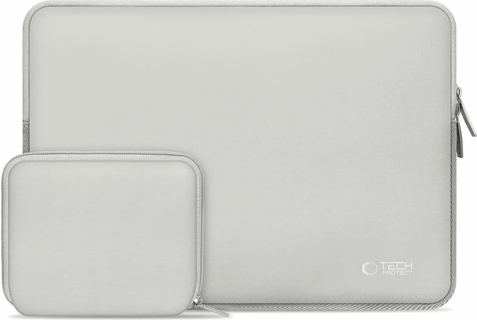 Mbështjellës laptopi Tech-Protect NeoSlim 15-16", slim, mbyllje me zinxhir, gri, set 2 copë